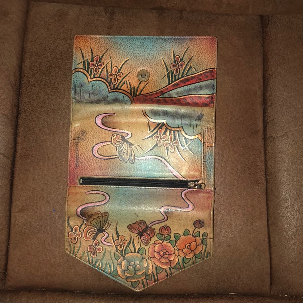 “Anuschka” Hand Painted Envelope Leather Wallet